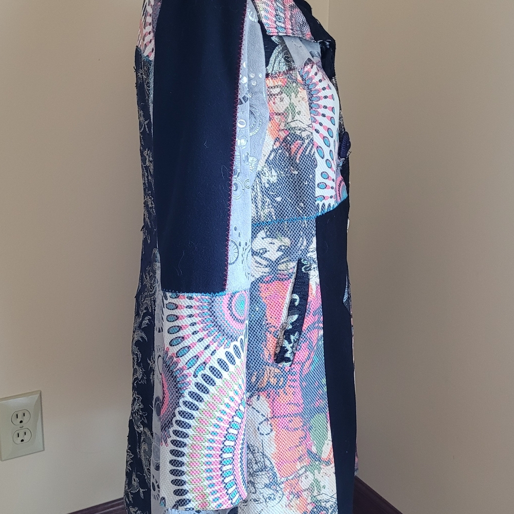 Adore Multicolor Patchwork Coat - Picture 4 of 10